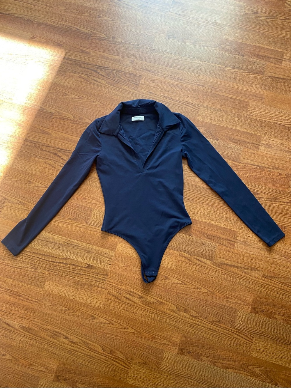 Navy contour polo bodysuit